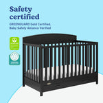 Graco Benton 5-in-1 Convertible Crib – GREENGUARD Gold Certified, Converts from Baby Crib to Toddler Bed, Daybed and Full-Size Bed, Fits Standard Full-Size Crib Mattress (White)