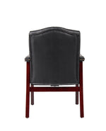 Boss Office Products Traditional Caressoft Vinyl Guest Chair with Mahogany Finish Wood Base, Black
