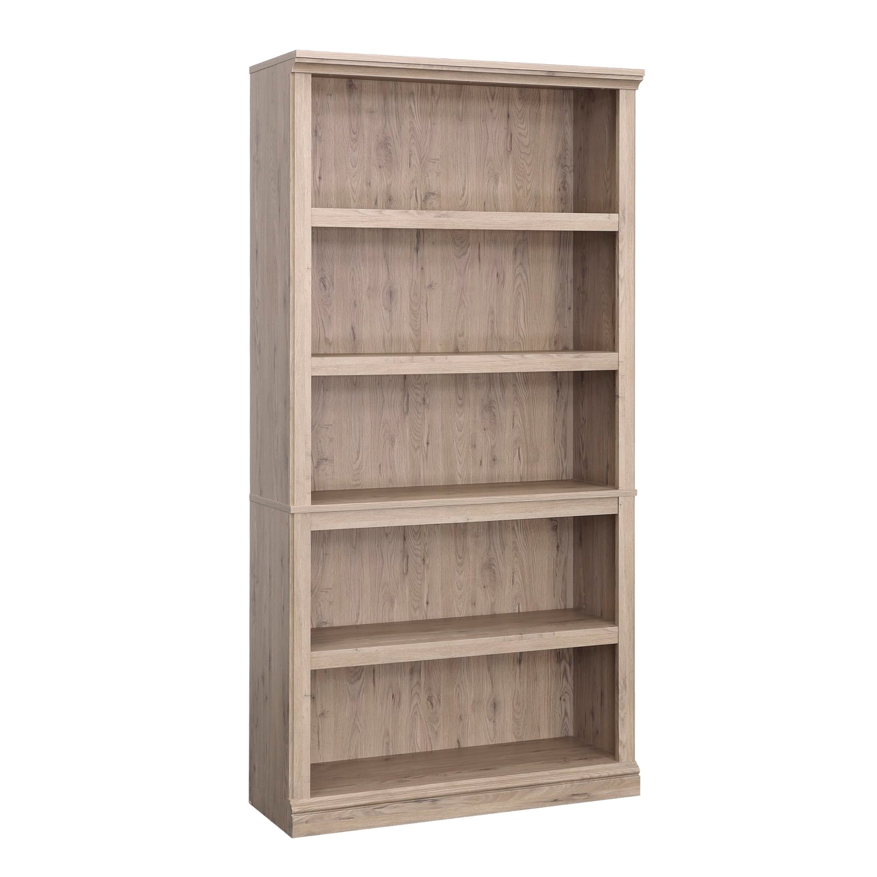 Sauder 5-Shelf Split Bookcase/ Book shelf, Oiled Oak finish