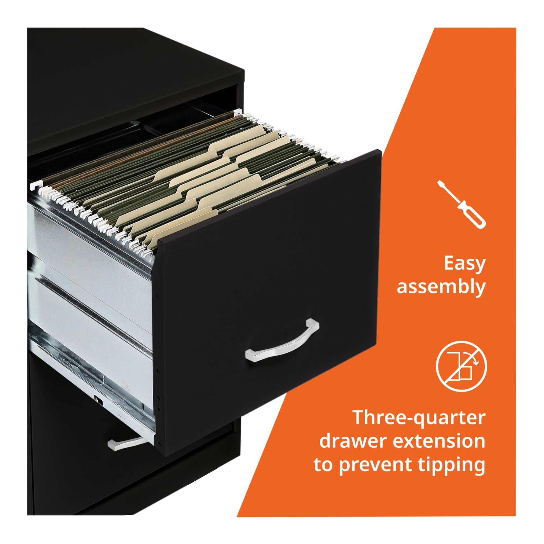 NuSparc 2 Drawer Locking Filing Cabinet | Pre-Assembled Steel Construction | Space-Saving Design is Perfect for Home and Small Office | Letter-Size | Assembled in North America