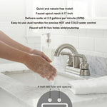 Dura Faucet DF-PL620C-SN RV Bathroom Sink Faucet - Smooth Turning 2-Lever (Brushed Satin Nickel)