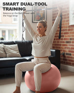 Trideer Exercise Ball for Yoga, Pilates & Fitness – Stability Ball Equipment for Home Gym & Office Chair, Core & Balance Training Accessories, Physical Therapy Equipment, Quick Pump Included, 5 Sizes