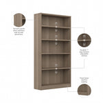 Bush Home Universal Small 2 Shelf Bookcase in Black, Low Storage and Display Bookshelf for Home Office or Living Room Organization