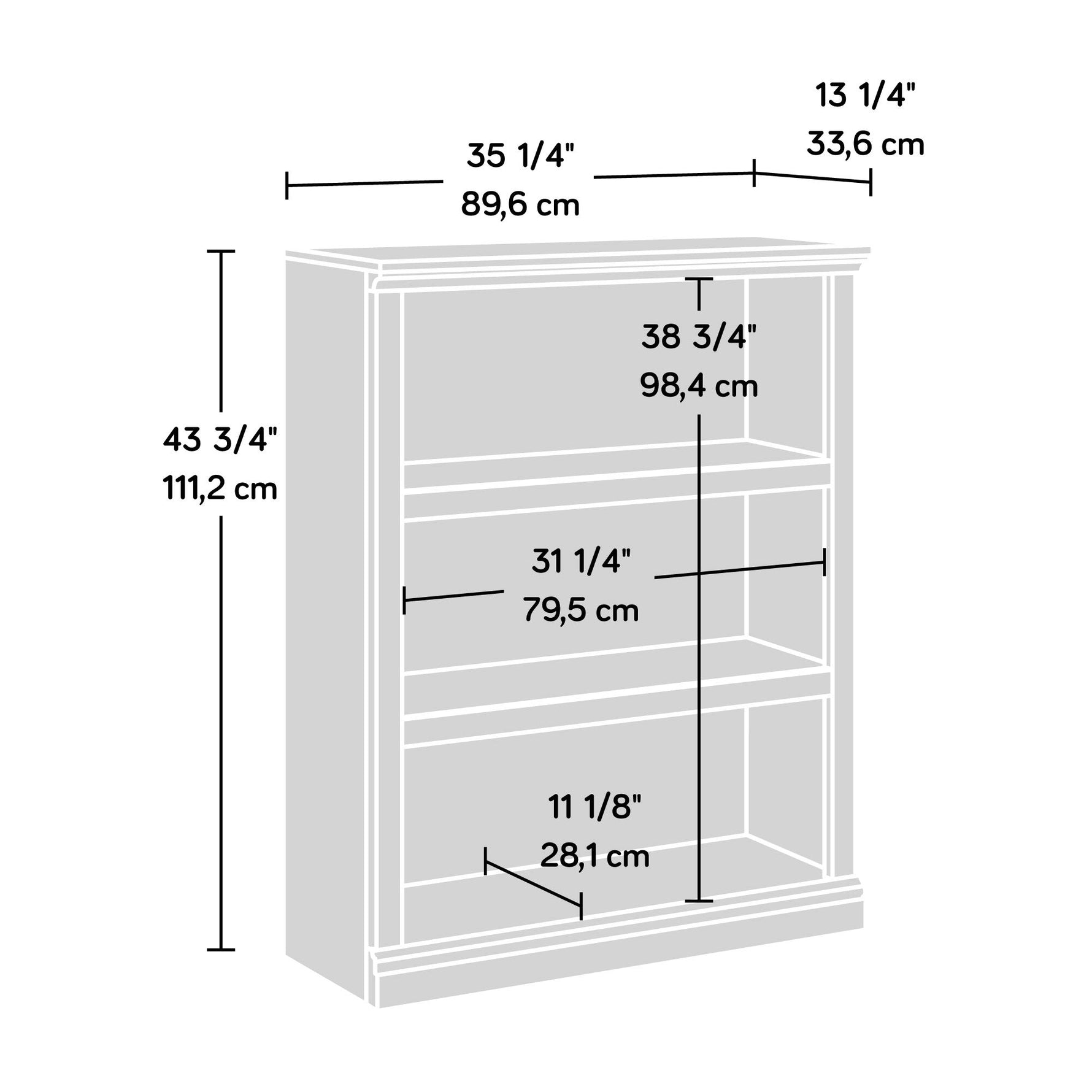 Sauder Miscellaneous Storage 3-Shelf Bookcase/ Book shelf, Oiled Oak finish