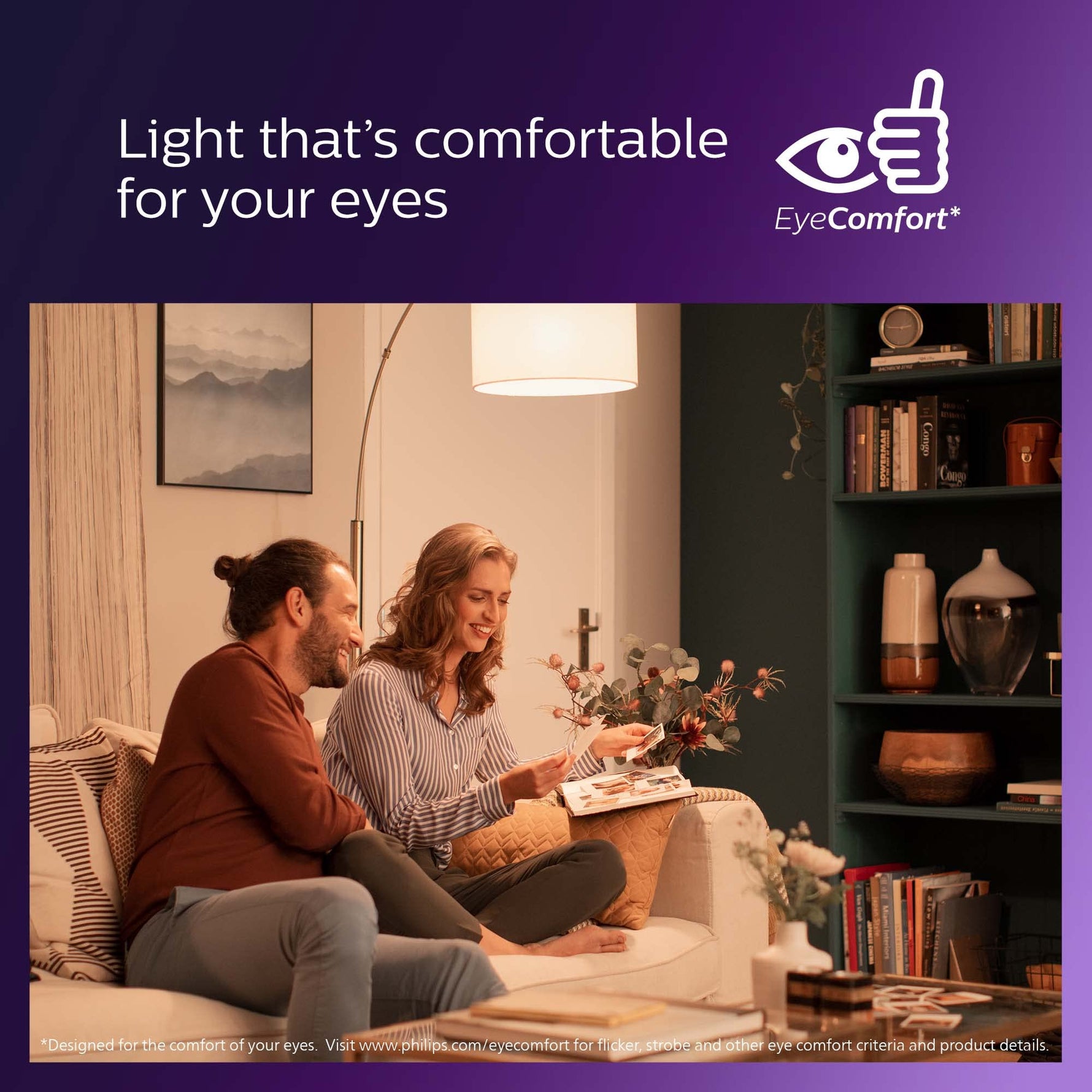 PHILIPS LED 60W A19 4-Pack Ultra Definition Daylight (5000K) 800 Lumen (8W = 60W) Dimmable Frosted Flicker-Free Light Bulbs