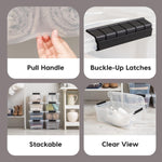 IRIS USA 6-Pack 6 Quart Storage Bins with Lids | Transparent design makes contents easy to find. Ideal for shoes, photos, documents, and small essentials. Nestable design