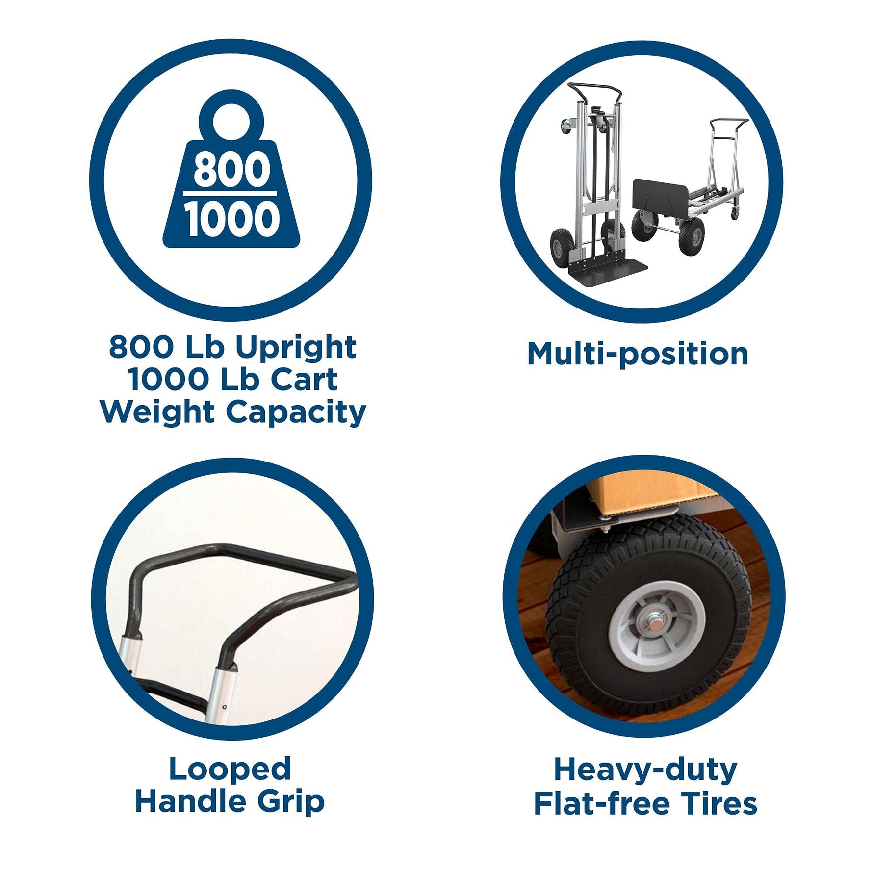 Cosco 12204ASB1E 2-in-1 Hybrid Handtruck, Commercial Use, Silver
