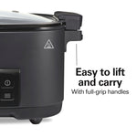 Hamilton Beach 6 Quart 9-in-1 Programmable Slow Cooker with Sear, Browning, Rice, Steam, Sauté, Roast Delay Start & Keep Warm Functions, Nonstick PFAS-Free Dishwasher Safe Crock, Black (33604)