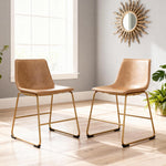 Signature Design by Ashley Mid Century Centiar 18.75" Dining Bucket Chair, 2 Count, Black and Brown