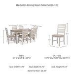 Signature Design by Ashley Caitbrook Rustic 7-Piece Dining Set – Rectangular Table with 6 X-Back Upholstered Chairs, Gray