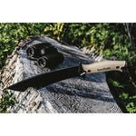 Kershaw Camp 10 - Tan Machete, Fixed Blade Knife, 10-in. 65Mn Carbon Steel Blade Includes Sheath, Camp Series Machete, Outdoor and Survival Tool