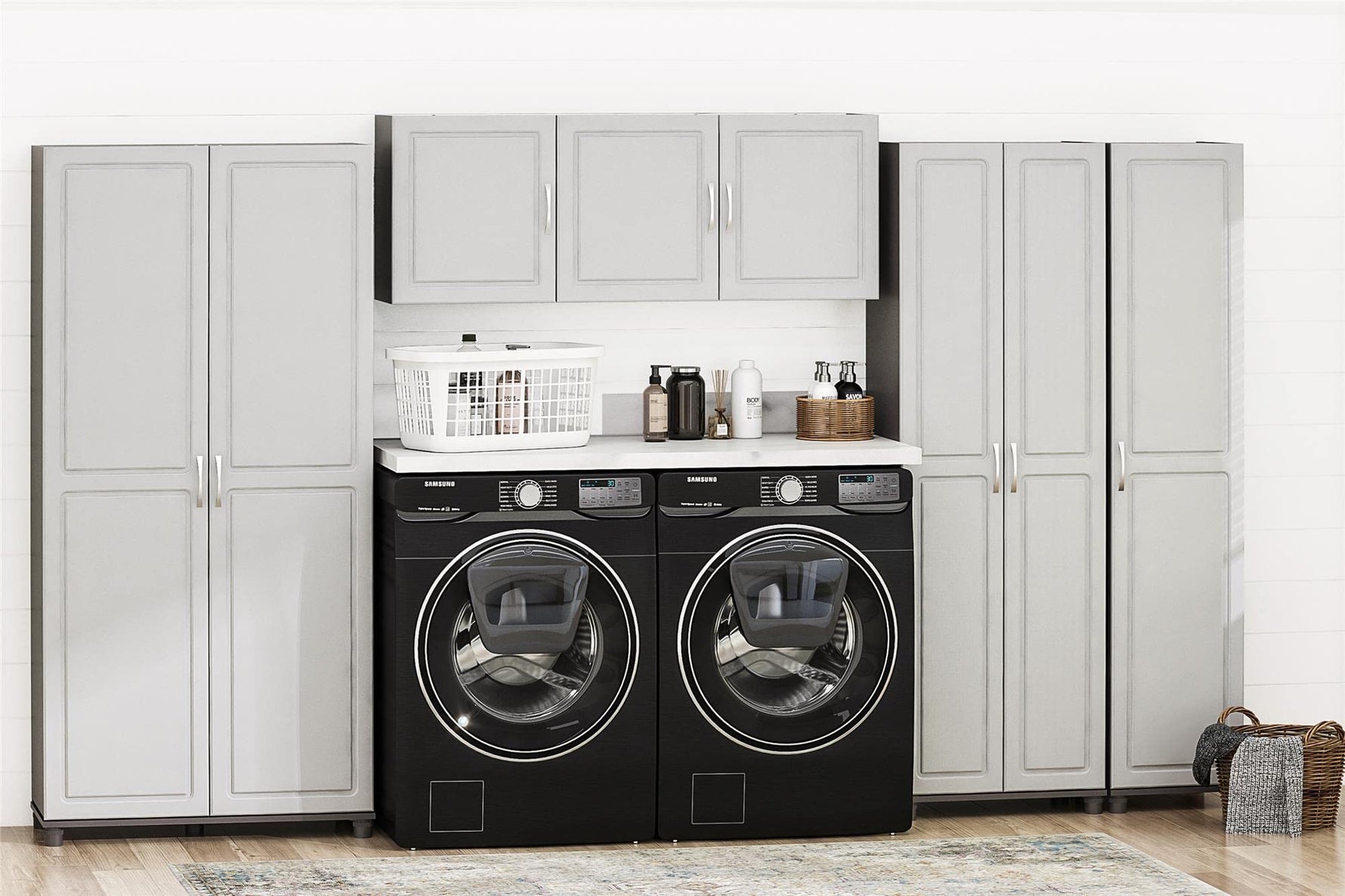 SystemBuild Evolution Kendall Fluted 16" Wide 1 Door Storage Cabinet, White
