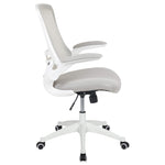 Flash Furniture Kelista Mid-Back Swivel Office Chair with Adjustable Seat Height, Ergonomic Mesh Desk Chair with Flip-Up Armrests, Black