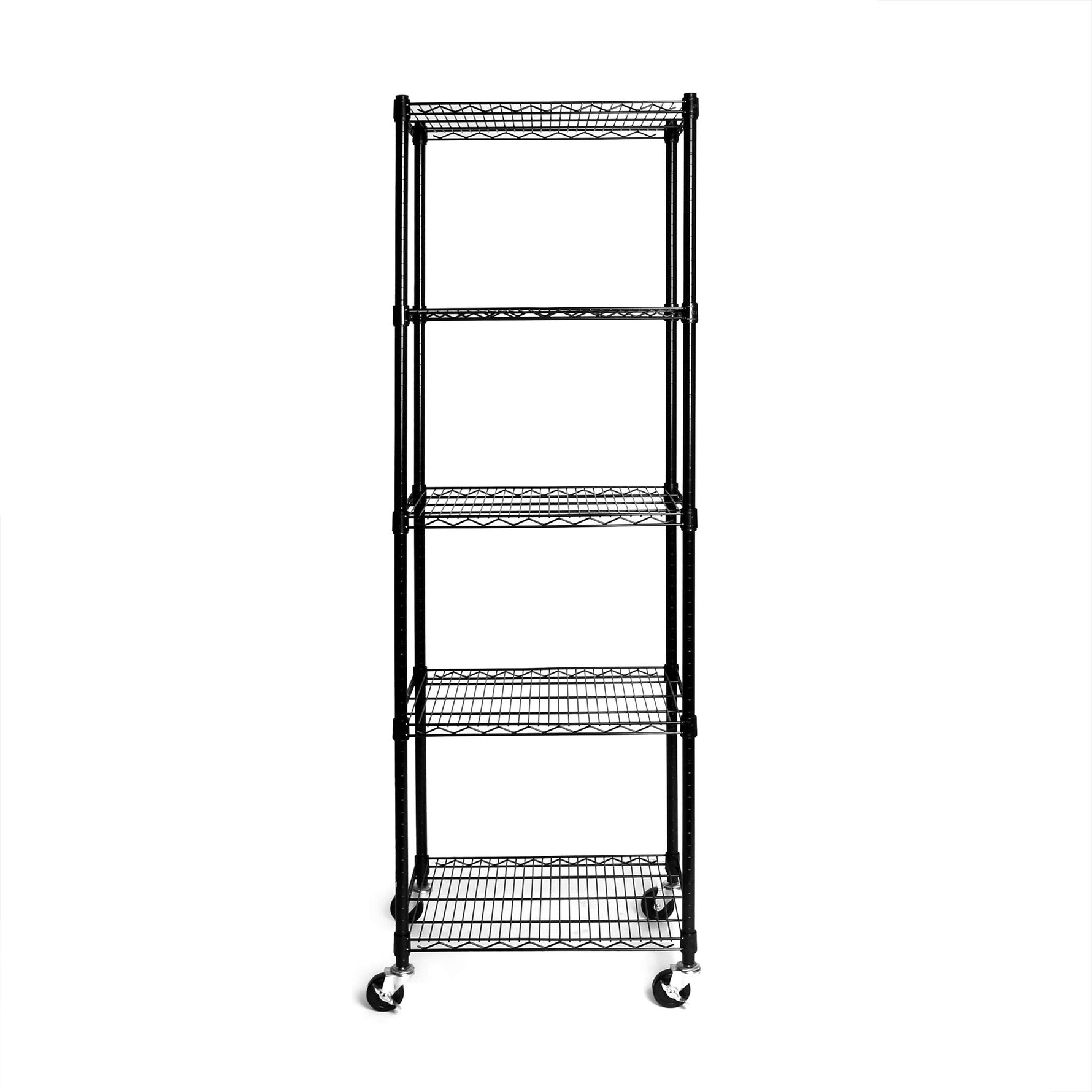 UltraDurable 5-Tier NSF Steel Wire Shelving, 48"W x 24"D x 76"H, Black | Heavy-duty commercial-grade solid steel wire storage rack featuring 800 pounds per shelf weight capacity