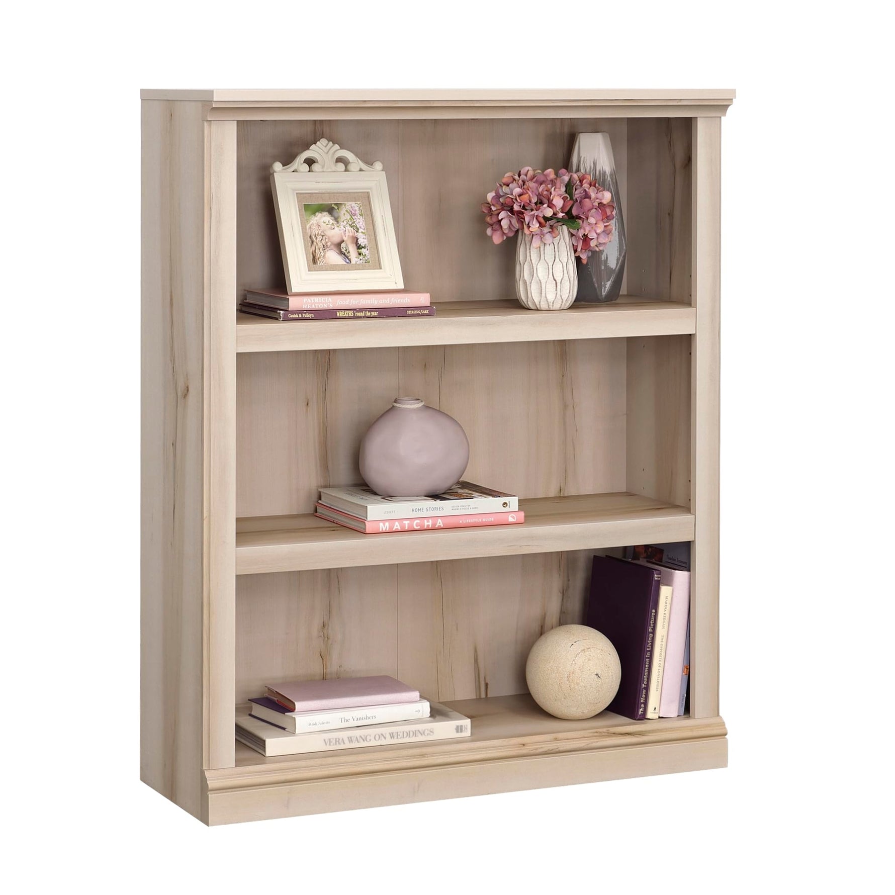 Sauder Miscellaneous Storage 3-Shelf Bookcase/ Book shelf, Oiled Oak finish