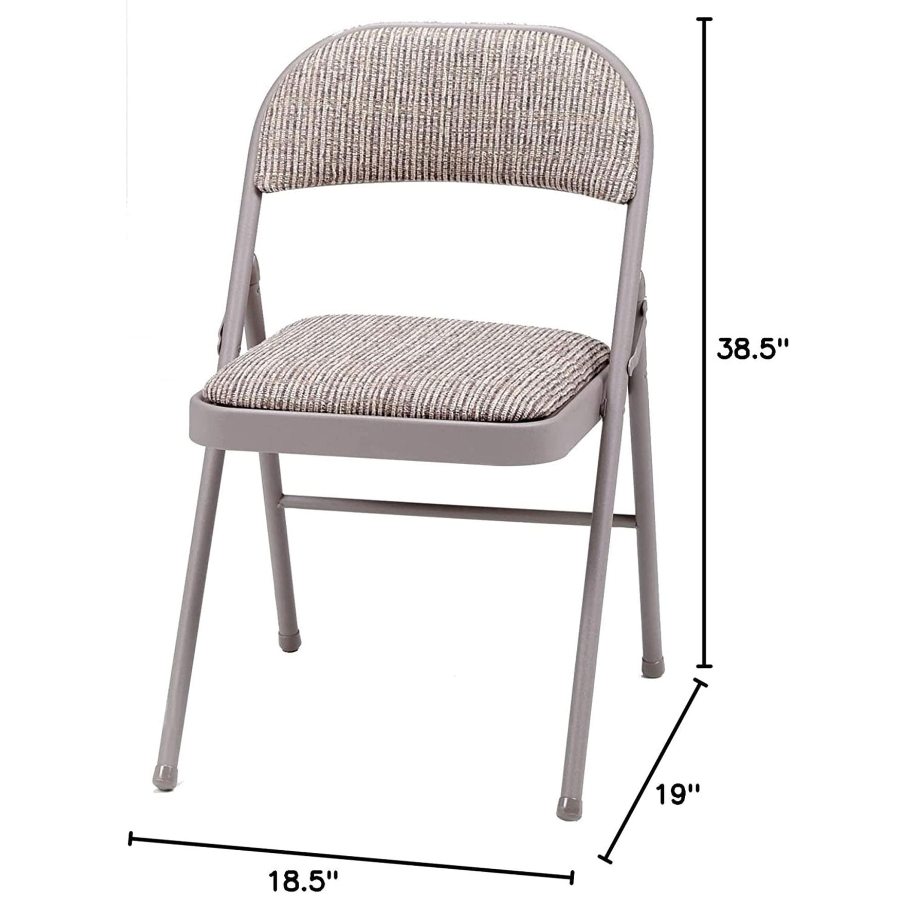 MECO 4-Pack Steel Frame Folding Dining & Event Chairs, Chicory Lace Motif Upholstery, Beige - Foldable Seating with Cushioned Seat and Padded Back for Kitchen, Parties or Game Tables