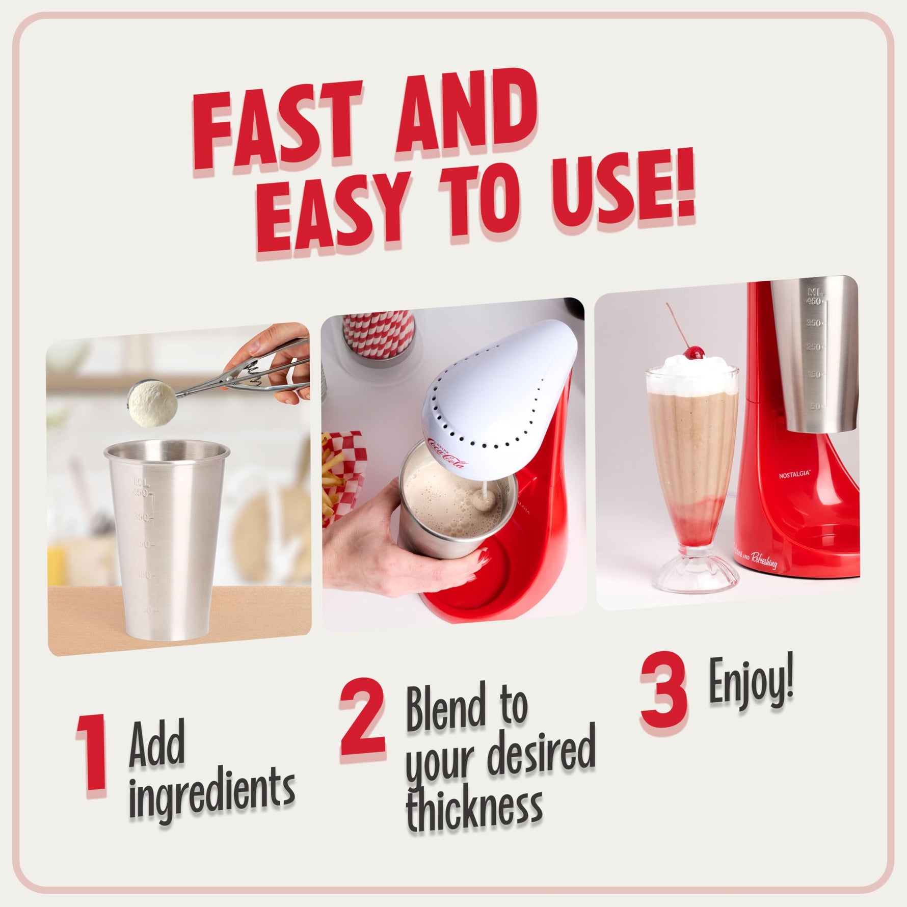 Nostalgia Two-Speed Electric Milkshake Maker and Drink Mixer, Includes 16-Ounce Stainless Steel Mixing Cup & Rod, Jade Green
