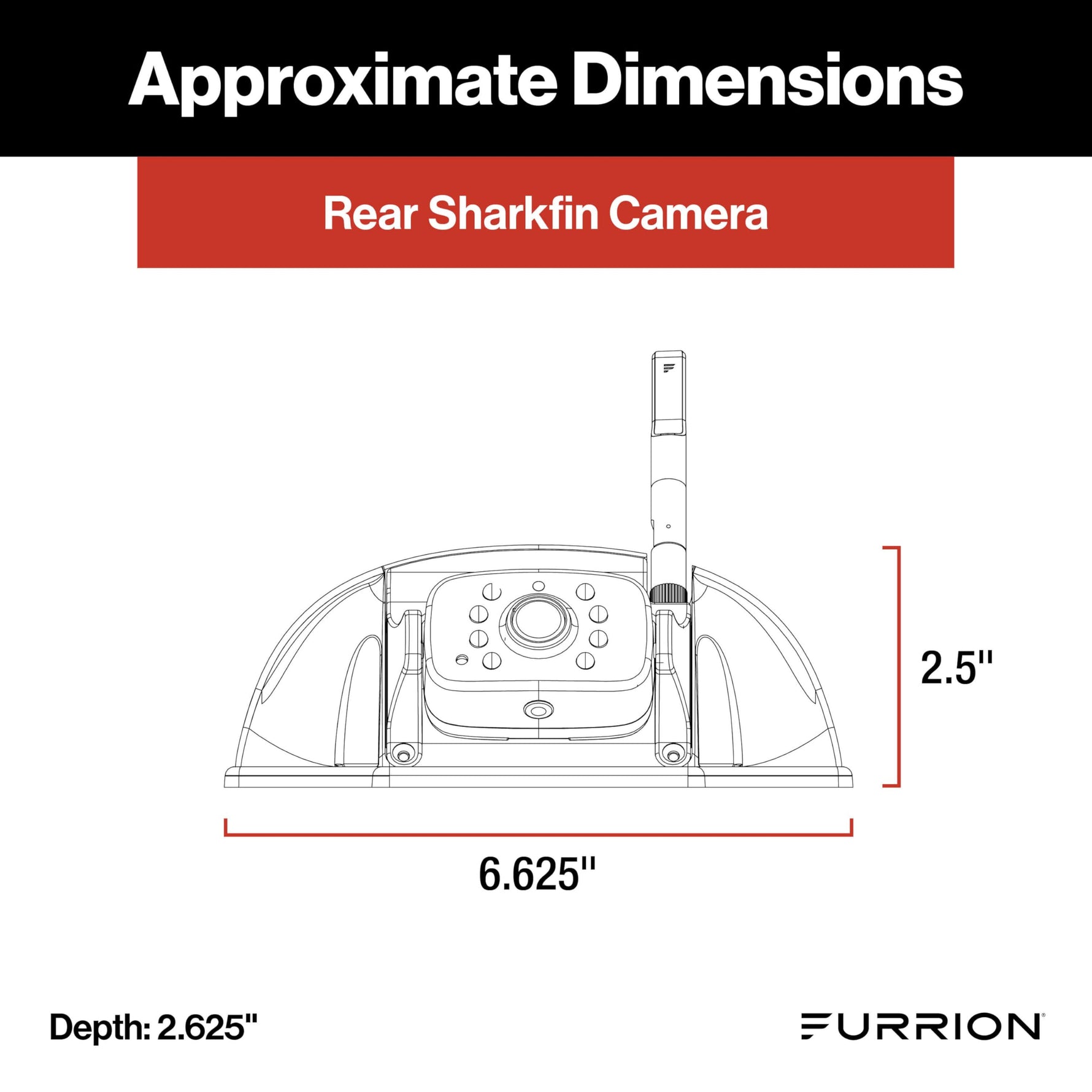 Furrion Vision S+ RV Observation System with 7" Monitor, Left/Right Side Cameras with LED Marker Lights, Sharkfin, Infrared Night Vision, Live Streaming, Wide Viewing Angle - FOS7HTAEN