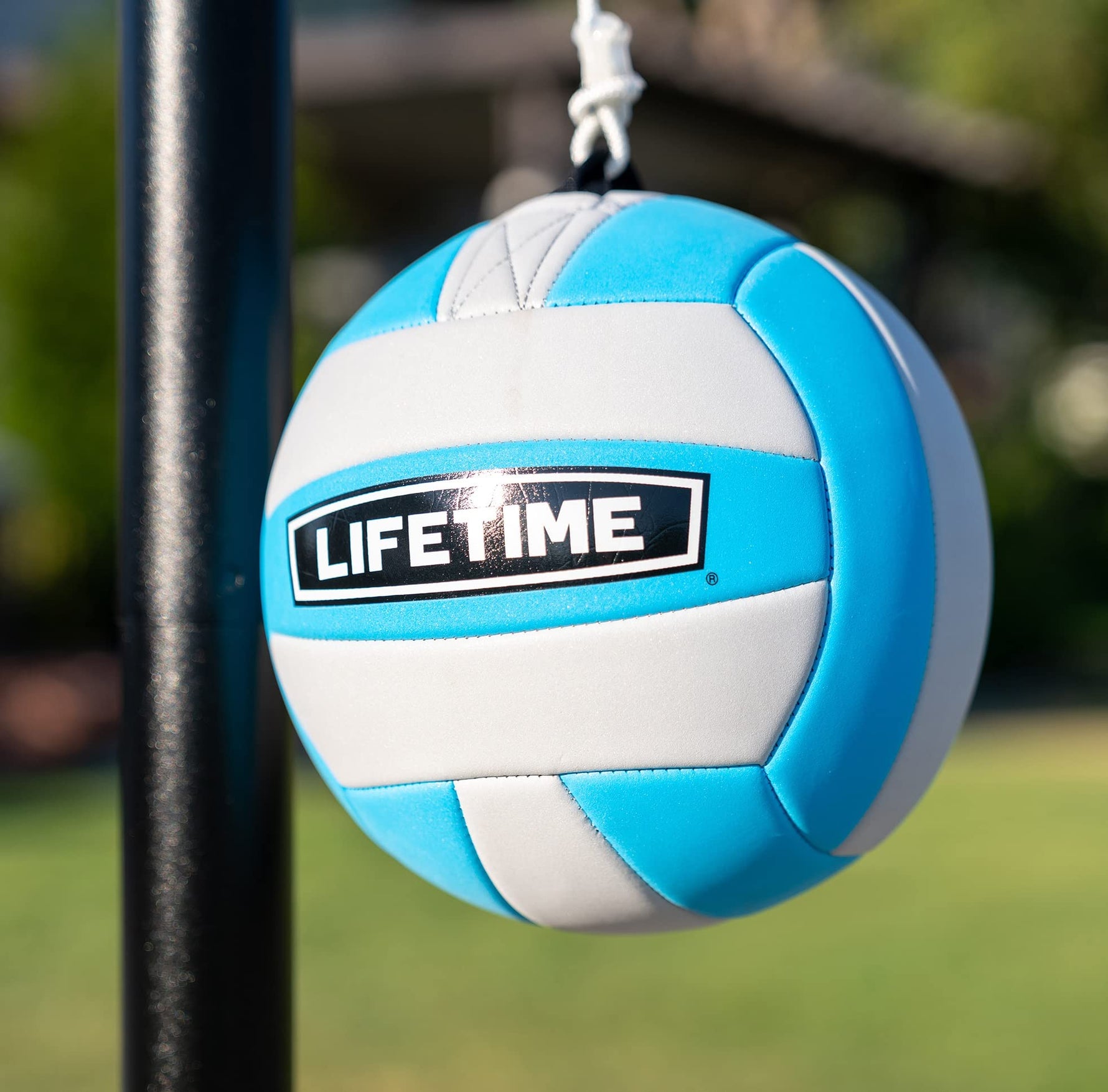 Lifetime Portable Tetherball System, 8" Softplay Ball, Heavy‑Duty Base, Powder‑Coated Steel Pole, 72" Nylon Cord, Stabilizers for Aggressive Play, Outdoor Backyard Game for All Ages