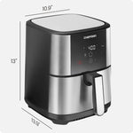 Chefman Air Fryer 8 Qt | TurboFry® 4-in-1 with 450°F Hi-Fry Option for Crispier Results | Bake, Dehydrate, Frozen | XL Nonstick Dishwasher-Safe Basket | Stainless Steel
