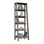 Sauder Ladder Bookshelf 5 Tier Trestle Ladder Shelf Wooden Bookcase, in Jamocha Wood