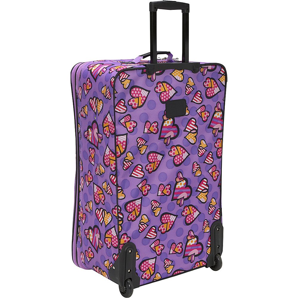 Rockland Fashion Softside 2 Piece Luggage Set, Expandable, (14" Tote/19" Upright), Purple