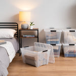 IRIS USA 6-Pack 6 Quart Storage Bins with Lids | Transparent design makes contents easy to find. Ideal for shoes, photos, documents, and small essentials. Nestable design