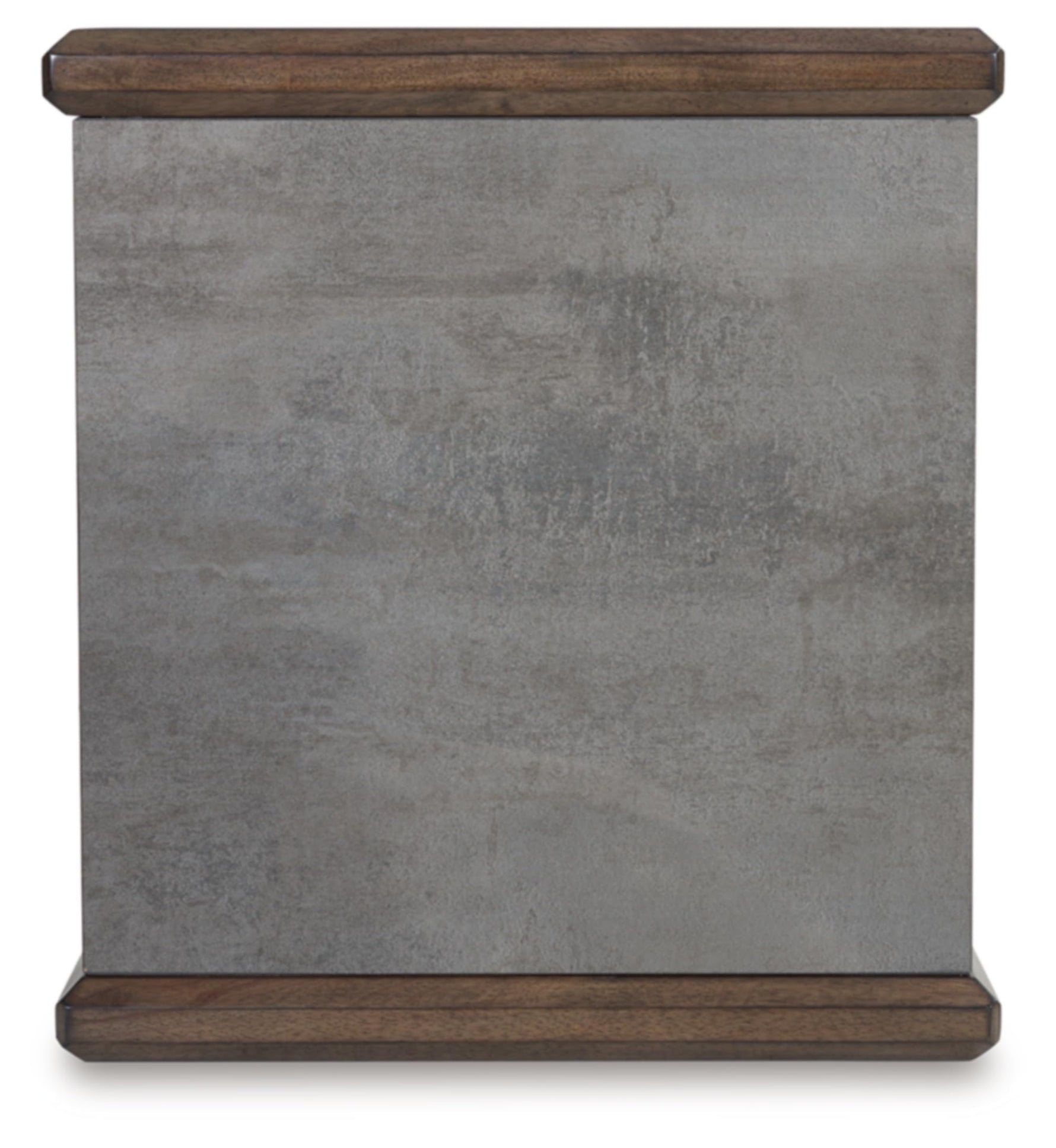 Signature Design by Ashley Havalance Farmhouse Rectangular End Table, Floor Shelf, Wood, 26" W x 24.13" D x 24" H, Vintage Gray & White with Weathered Finish