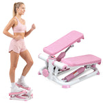 Sunny Health & Fitness Mini Steppers with Digital Monitor and Resistance Bands, Compact Low-Impact Cardio Machines for Home Workouts