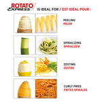 Starfrit Rotato Express Electric Peeler - 2 Spare Blades - Safe & Easy to Use - Effortlessly Peels Vegetables and Fruit
