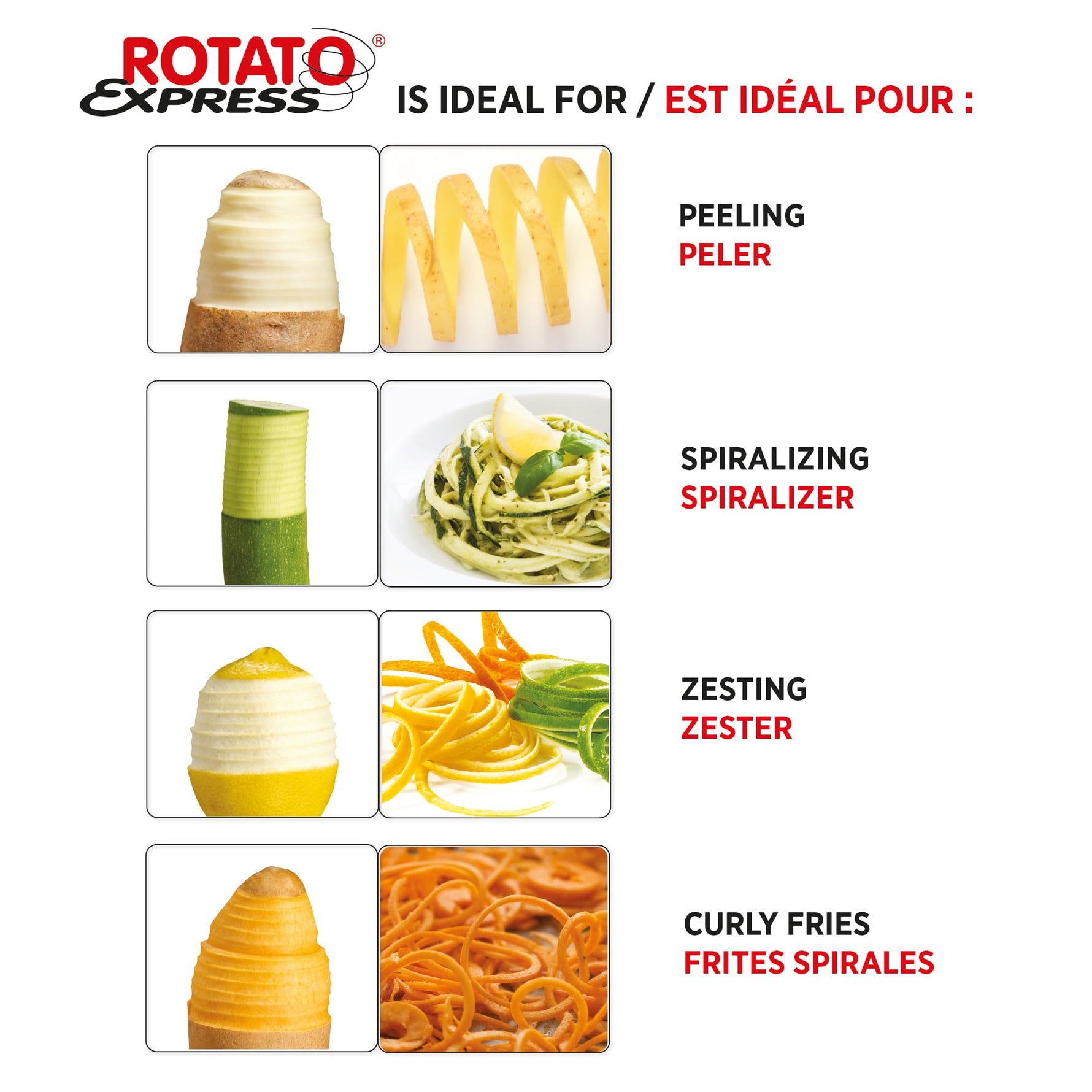 Starfrit Rotato Express Electric Peeler - 2 Spare Blades - Safe & Easy to Use - Effortlessly Peels Vegetables and Fruit