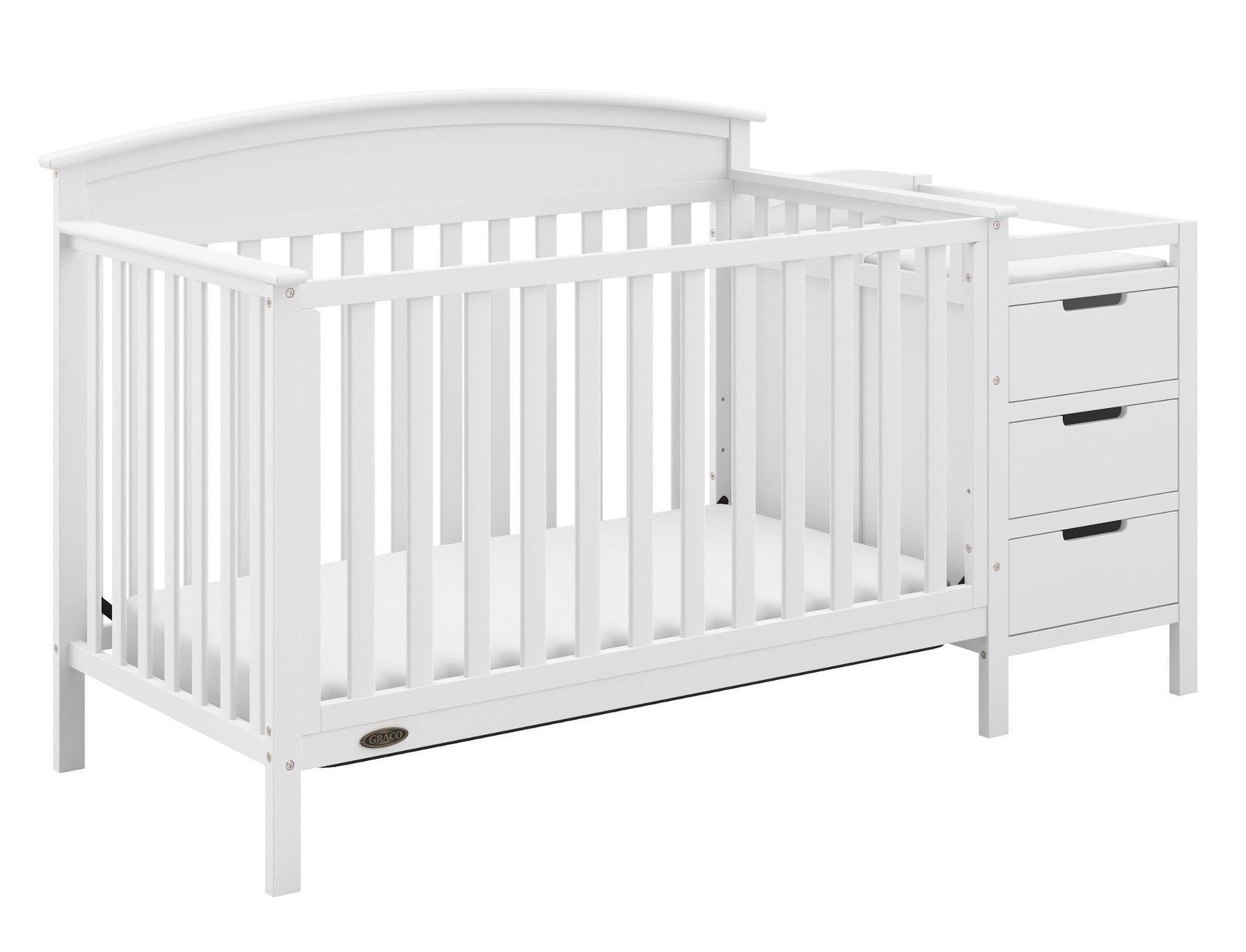 Graco Benton 5-in-1 Convertible Crib – GREENGUARD Gold Certified, Converts from Baby Crib to Toddler Bed, Daybed and Full-Size Bed, Fits Standard Full-Size Crib Mattress (White)