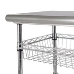 Seville Classics Commercial Work Table Island Utility Cart Prep Station, for Restaurant, Kitchen, Warehouse, Garage, Hotel, Home, Stainless-Steel Top NSF , 49" W x 24" D | Heavy-duty durable workstation supports 1,000 lb with adjustable wire shelf, is ver
