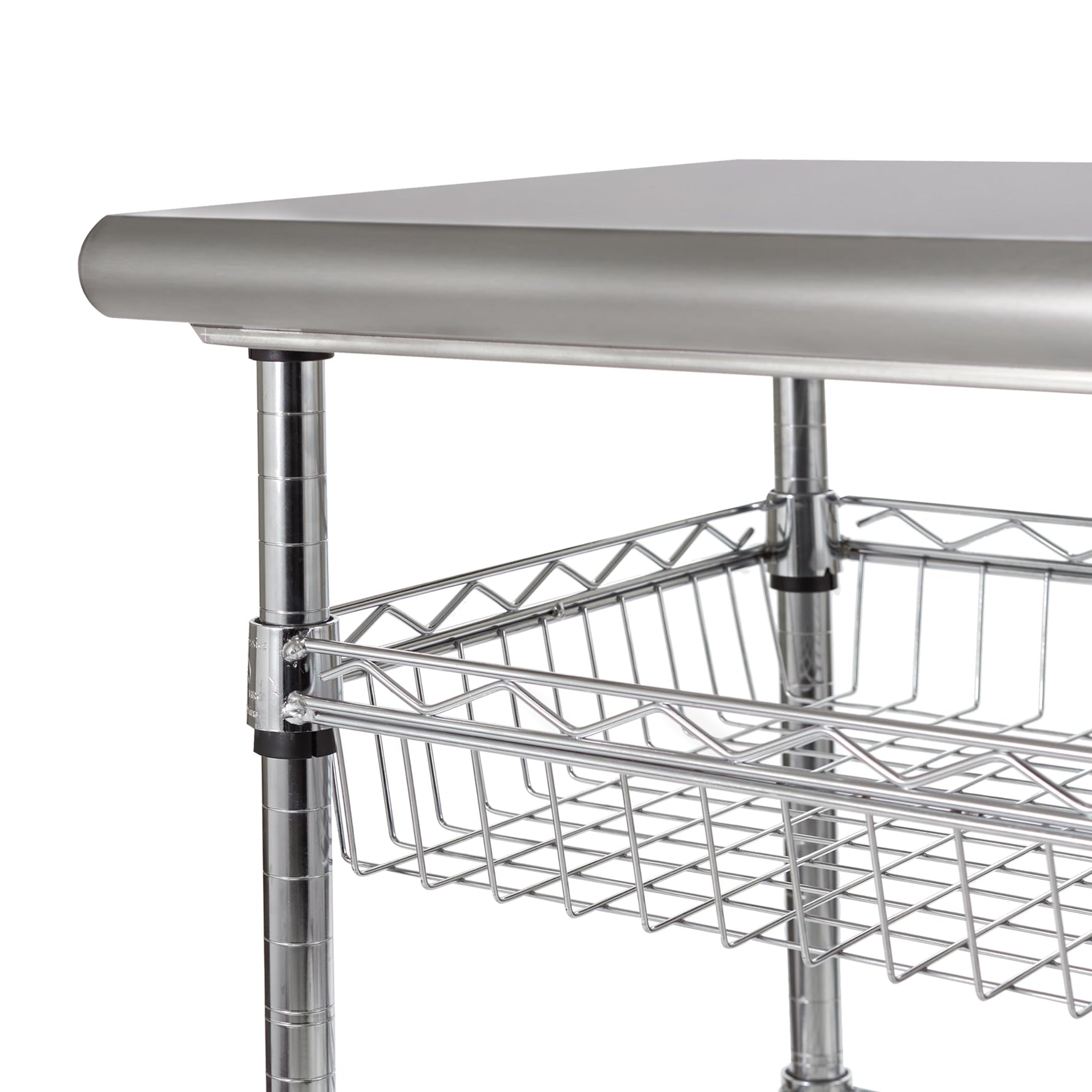 Seville Classics Commercial Work Table Island Utility Cart Prep Station, for Restaurant, Kitchen, Warehouse, Garage, Hotel, Home, Stainless-Steel Top NSF , 49" W x 24" D | Heavy-duty durable workstation supports 1,000 lb with adjustable wire shelf, is ver