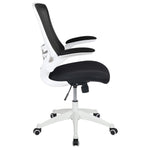 Flash Furniture Kelista Mid-Back Swivel Office Chair with Adjustable Seat Height, Ergonomic Mesh Desk Chair with Flip-Up Armrests, Black