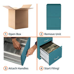 NuSparc 2 Drawer Locking Filing Cabinet | Pre-Assembled Steel Construction | Space-Saving Design is Perfect for Home and Small Office | Letter-Size | Assembled in North America