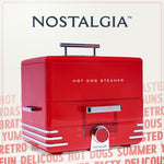 Nostalgia Extra Large Diner-Style Steamer 20 Hot Dogs and 6 Bun Capacity, Perfect for Breakfast Sausages, Brats, Vegetables, Fish