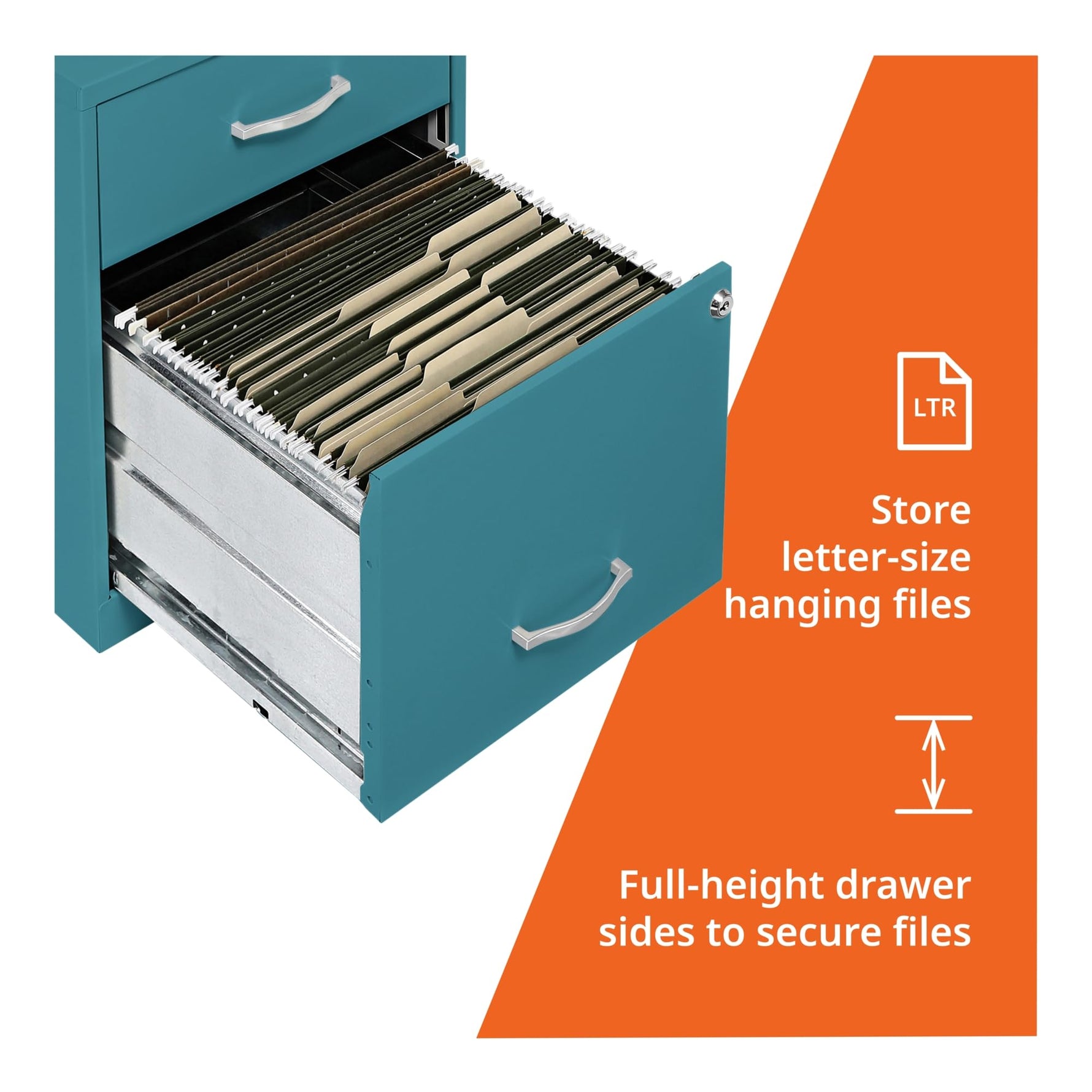NuSparc 2 Drawer Locking Filing Cabinet | Pre-Assembled Steel Construction | Space-Saving Design is Perfect for Home and Small Office | Letter-Size | Assembled in North America