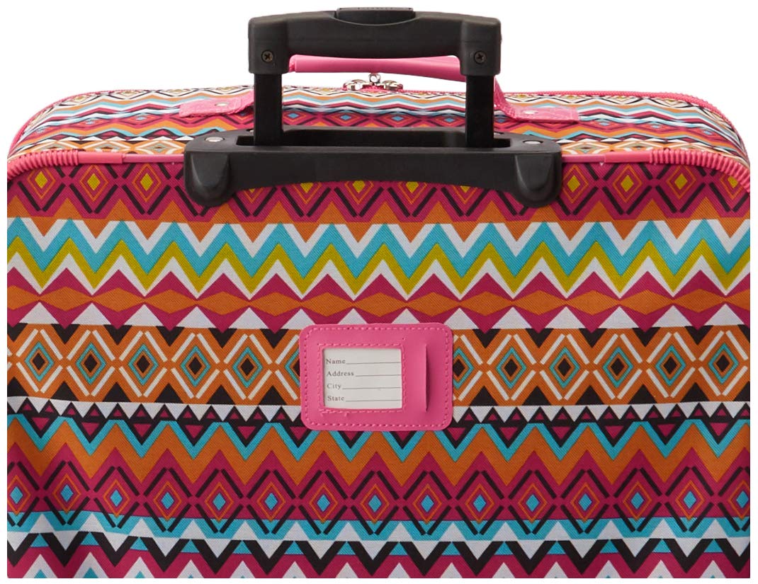 Rockland Fashion Softside 2 Piece Luggage Set, Expandable, (14" Tote/19" Upright), Purple