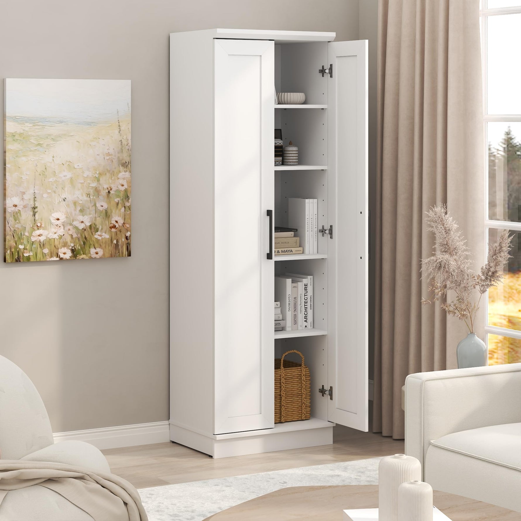 Furinno PASIR Book Shelf, 3-Tier Bookshelf, Storage Shelves Bookcase, 9.7 x 23.7 x 31.5, for Living Room, Bedroom, Home Office, Plain White