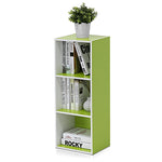 Furinno LUDER Book Shelf, 5-Cube Bookshelf, Reversible Bookcase, 9.4 x 19.5 x 31.5, Easy Assembly, for Living Room, Bedroom, Home Office, White