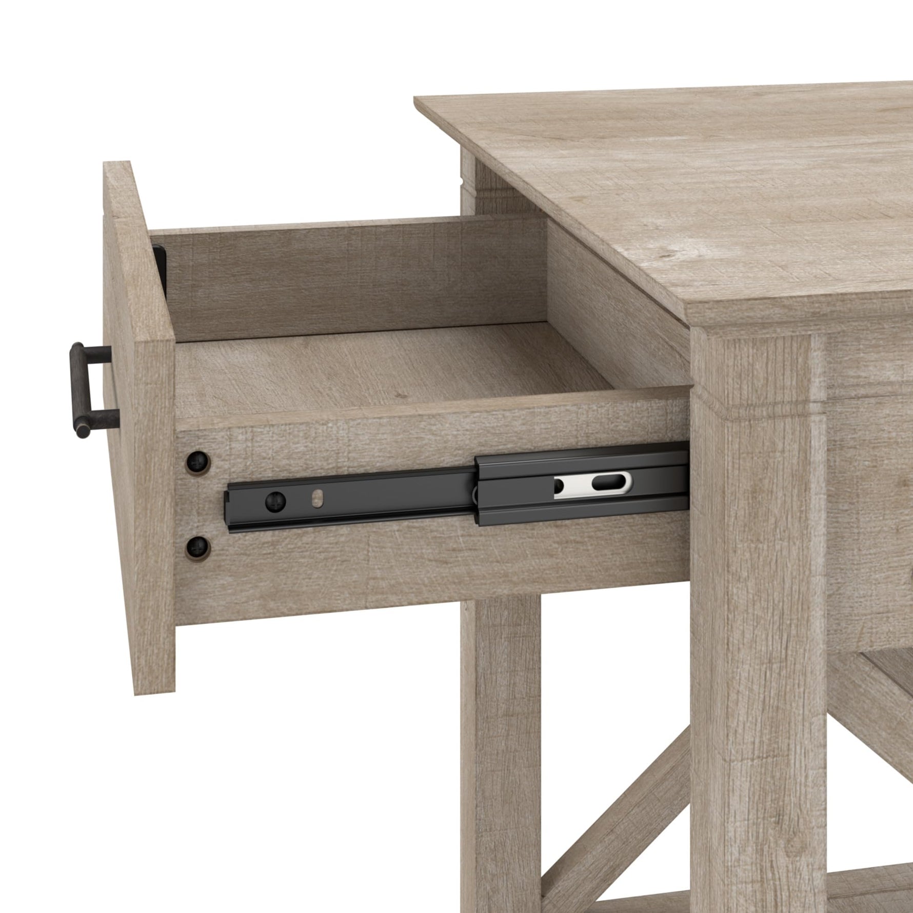Bush Home End Table with Drawer, Nightstand with Storage, Living Room and Bedroom Furniture, Key West Collection, Washed Gray