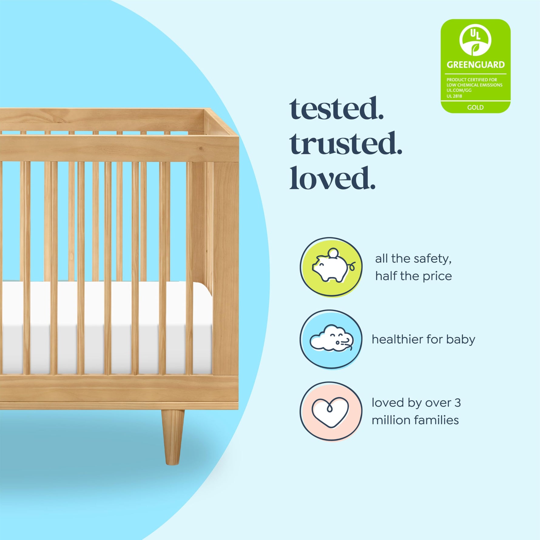 Davinci Marley 3-in-1 Convertible Crib in Walnut, Greenguard Gold and FSC® Certified