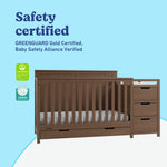 Graco Hadley 5-in-1 Convertible Crib with Drawer – GREENGUARD Gold Certified, Fits Standard Crib Mattress, Converts to Toddler Bed, Daybed and Full Bed, 4 Adjustable Mattress Heights (White)
