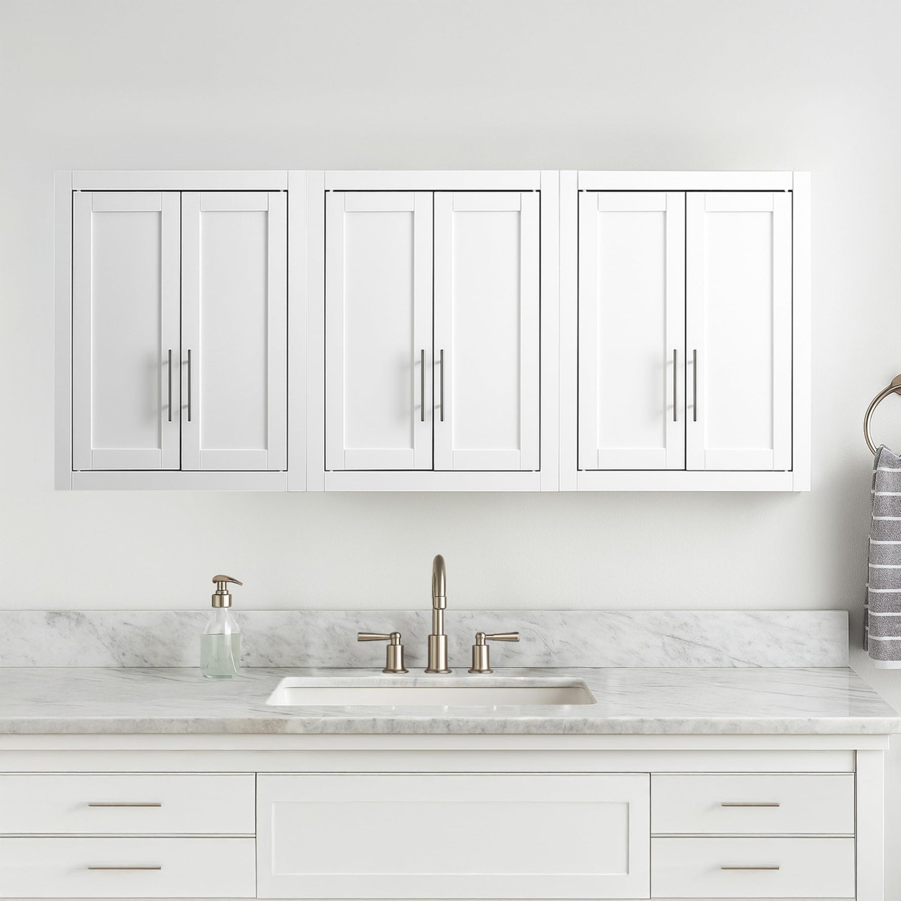Crosley Furniture Savannah Wall Mounted Bathroom Storage Medicine Cabinet with Shelves, White