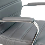 Flash Furniture Whitney Mid-Back Swivel LeatherSoft Desk Chair with Wheels, Padded Seat and Armrests, Adjustable Height Padded Office Chair, Black
