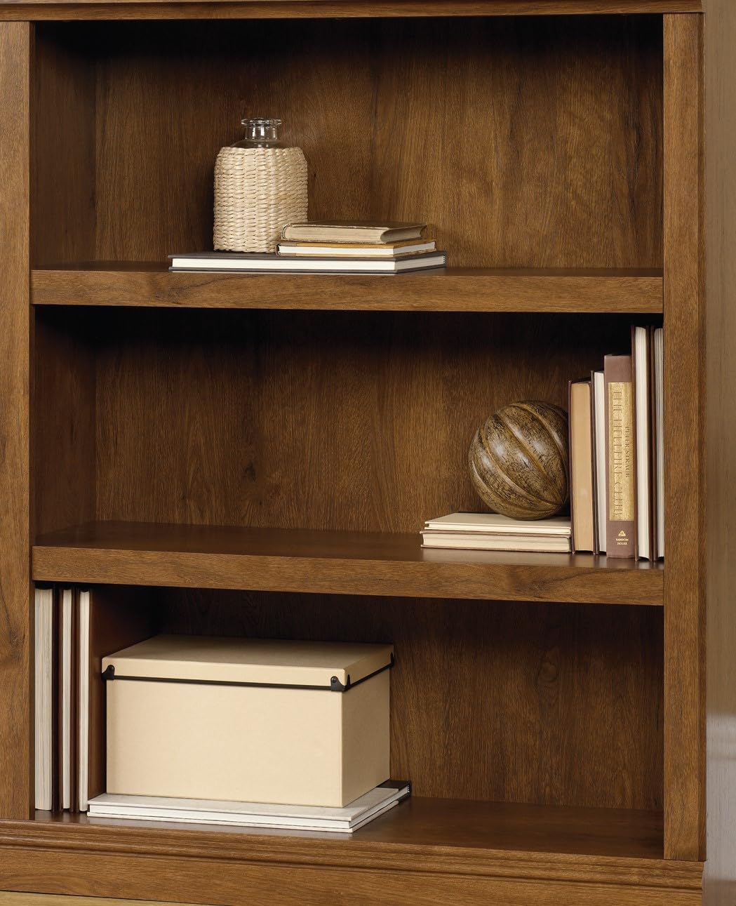 Sauder Miscellaneous Storage 3-Shelf Bookcase/ Book shelf, Oiled Oak finish