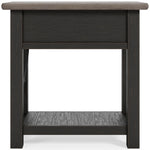 Signature Design by Ashley Bolanburg Chairside End Table With Charging Station, Two-Tone Wood Accent Table With Drawer Storage, Plank Top Design for Living Room or Bedroom, Antique White