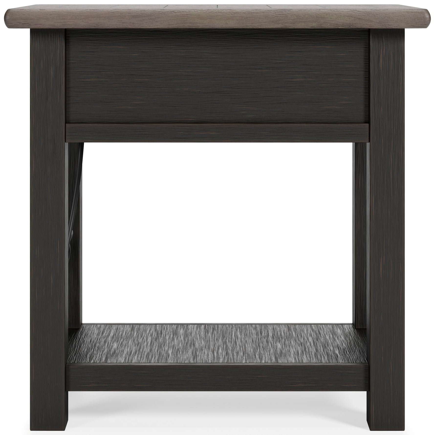 Signature Design by Ashley Bolanburg Chairside End Table With Charging Station, Two-Tone Wood Accent Table With Drawer Storage, Plank Top Design for Living Room or Bedroom, Antique White