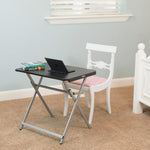 LIFETIME Small Folding Table, Personal TV Tray - Portable - Great for Kids, Camping, Cards, or Laptops - Plastic Black 30 Inch (80623)